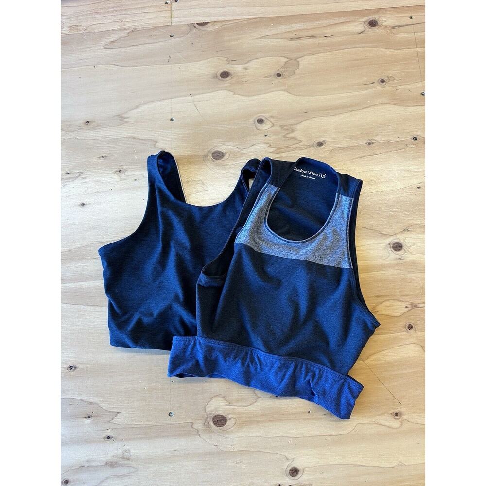 Outdoor Voices Womens Medium Sports Bra Bundle of 2 Tri-Tone Slash & Split Back